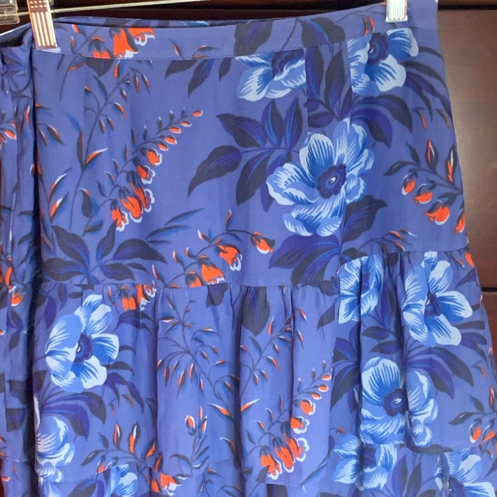 NWT LOFT blue ruffles layered skirt - Picture 3 of 4